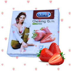 Durex Timing Long Lasting Chewing Gum Strawberry For Male & Female Pack Of 8 Bubbles